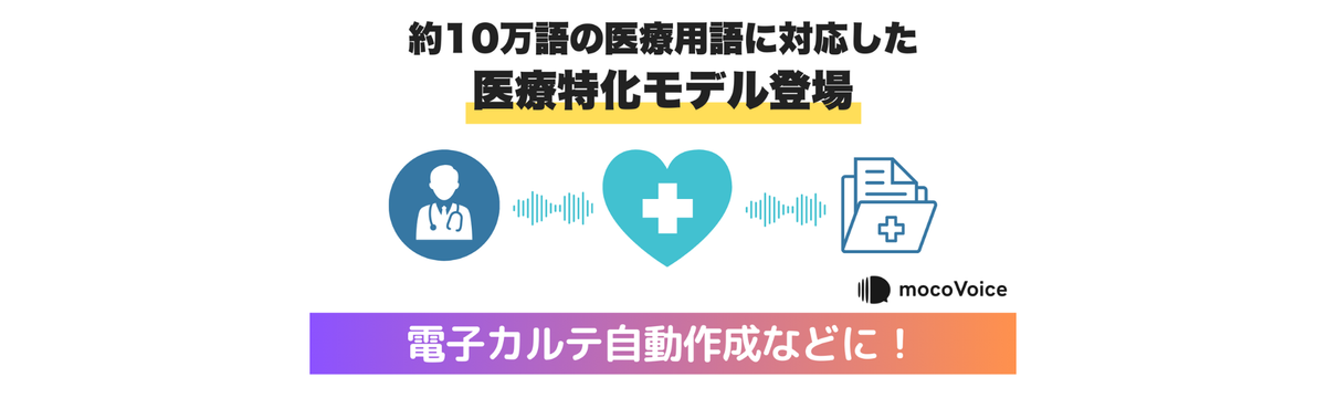【医療DX】高精度AI音声認識「mocoVoice 医療モデル」新登場！